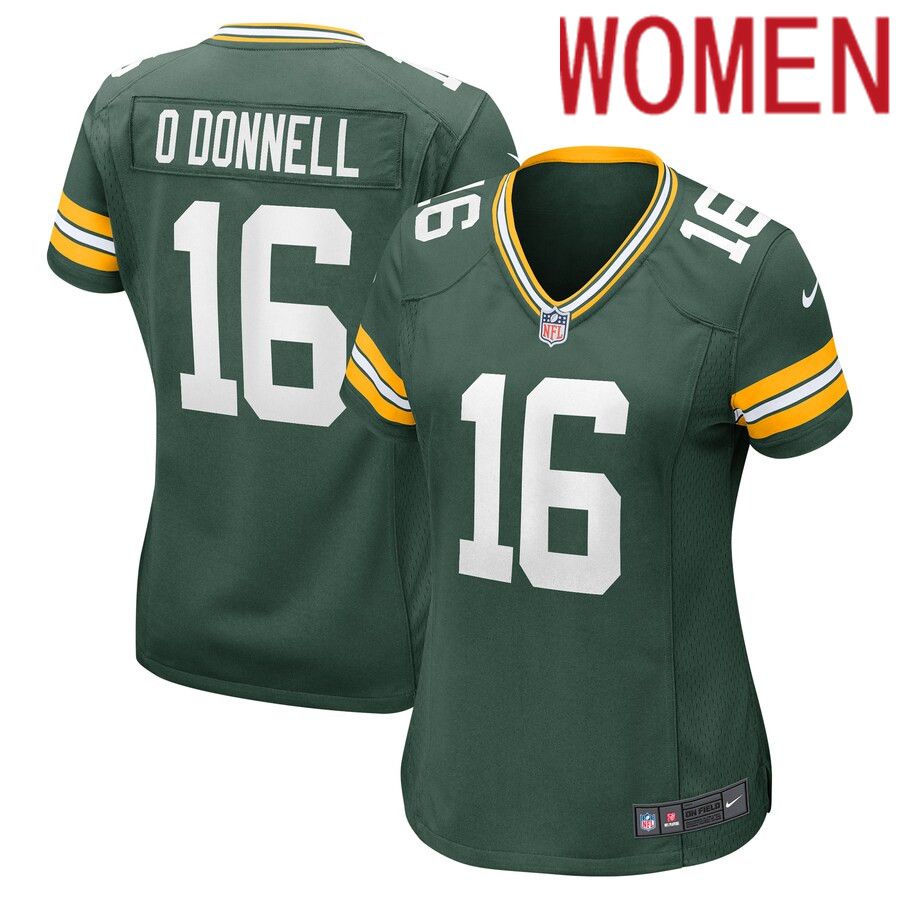 Women Green Bay Packers #16 Pat O Donnell Nike Green Player Game NFL Jersey